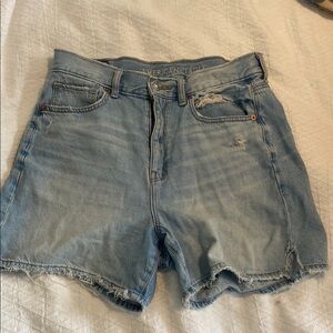 American Eagle Light Blue Denim Shorts (lightly distressed)